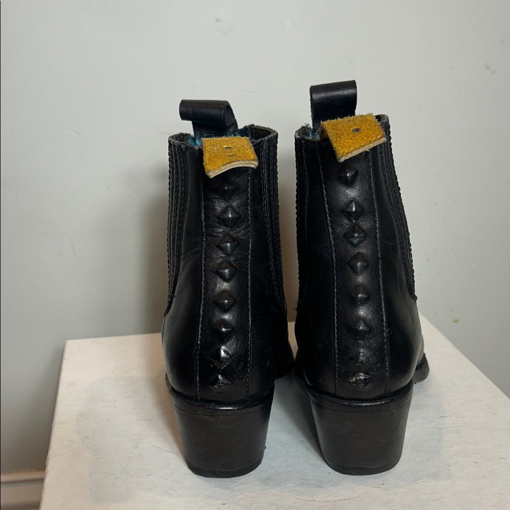 Pskaufman Black Leather Ankle Boots - Picture 4 of 7